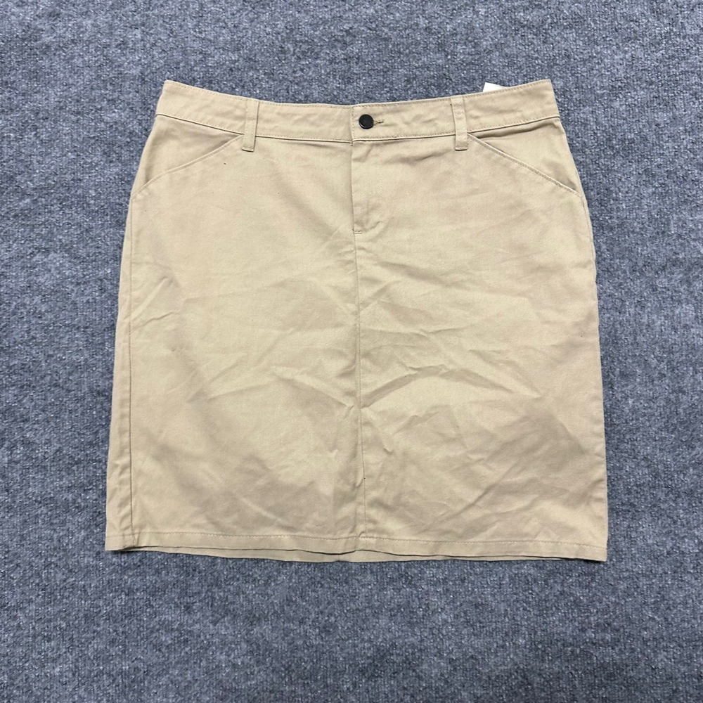 Dickies Skirt Womens Size 7 Beige Khaki Straight Fit Workwear Cotton Blend Good